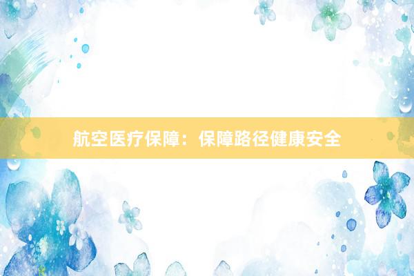 航空医疗保障：保障路径健康安全