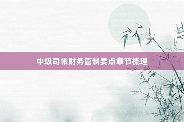 中级司帐财务管制要点章节梳理
