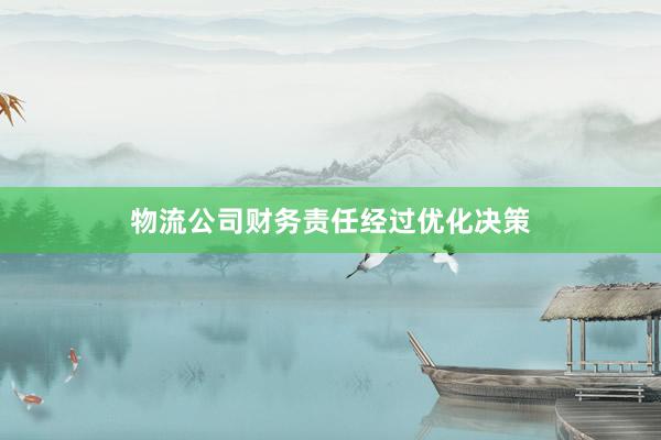 物流公司财务责任经过优化决策